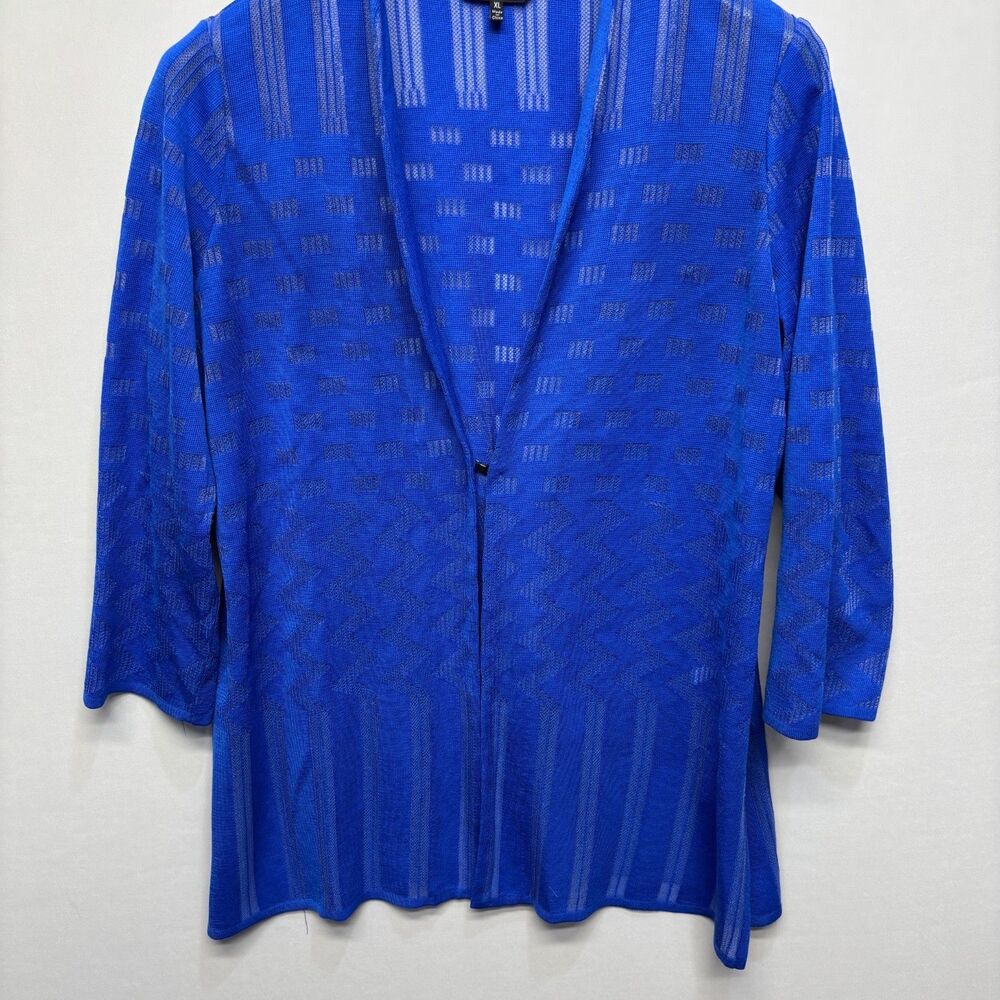 Ming Wang Women 3/4 Sleeve Cardigan Sweater Jacket Size XL X-Large Blue D092 -20 - Picture 11 of 16
